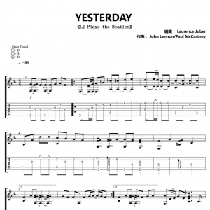 指弹有谱:《Yesterday》指弹吉他谱+演奏视频