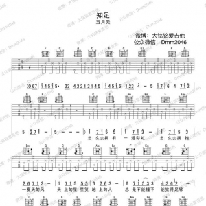 情歌金曲:五月天《知足》吉他谱 弹唱演示视频