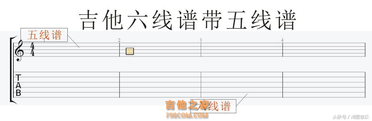 自学吉他—五分学会看吉他六线谱、超简单（带练习）