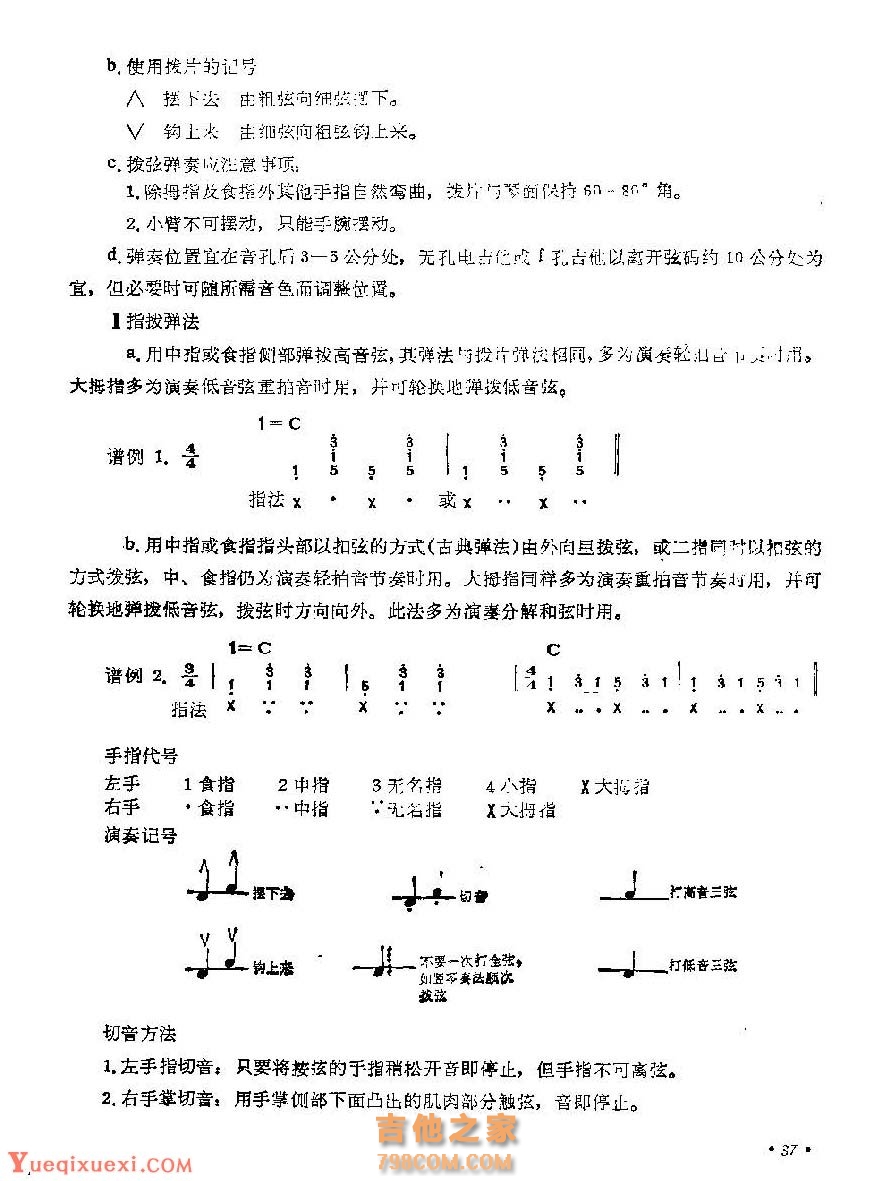 吉他演奏说明