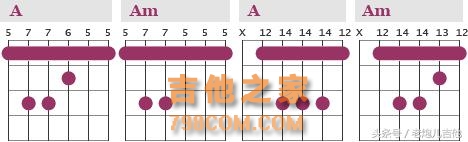 吉他初学者，常用封闭和弦一览