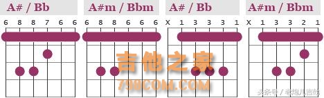 吉他初学者，常用封闭和弦一览