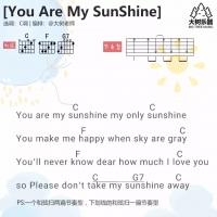 You are my sunshine吉他谱C调 入门弹唱[大树音乐屋]