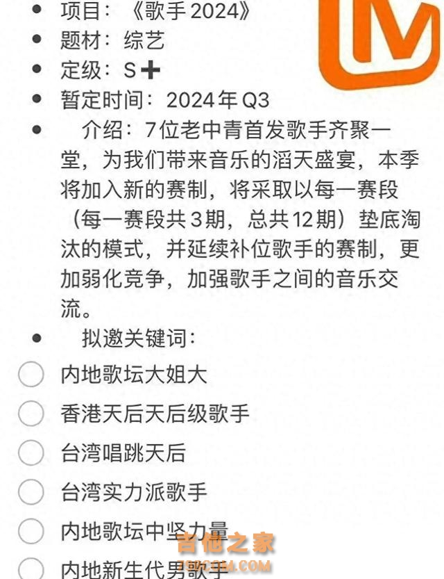 《我是歌手》回归！芒果工作人员剧透，歌手2024首发名单曝光