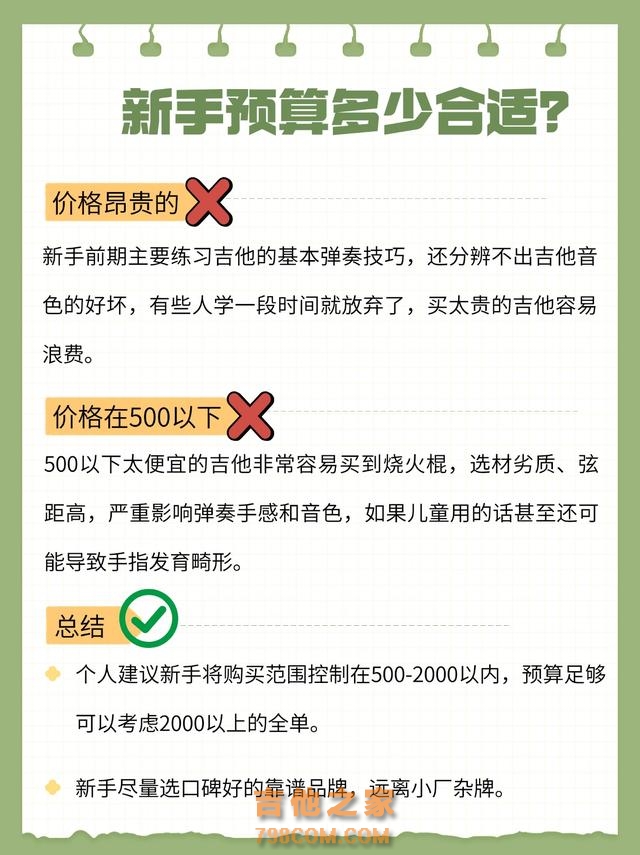 盘点8款500-2500价位的初学者吉他