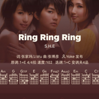 好谱推荐：Ring Ring Ring SHE C调手机吉他谱