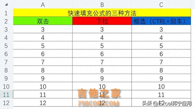 快速填充公式方法 EXCEL表格入门基础应用 高手都在用的技巧