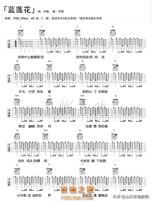 吉他小白，学会《蓝莲花》？学不会？你只需要这套弹唱技巧！