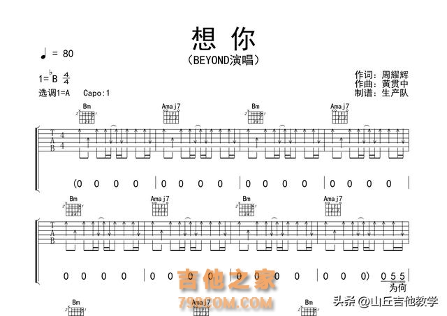 想你，是寂寞的开始吗？简单吉他谱，治愈你的不眠夜唤醒你的爱意